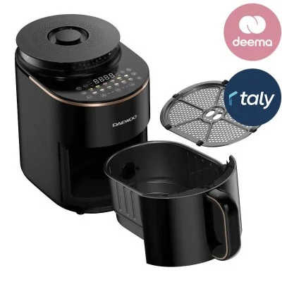 Daewoo 4.5L Air Fryer + Steamer with LED Touchscreen and 14 Preset Programs, 1500W - Black